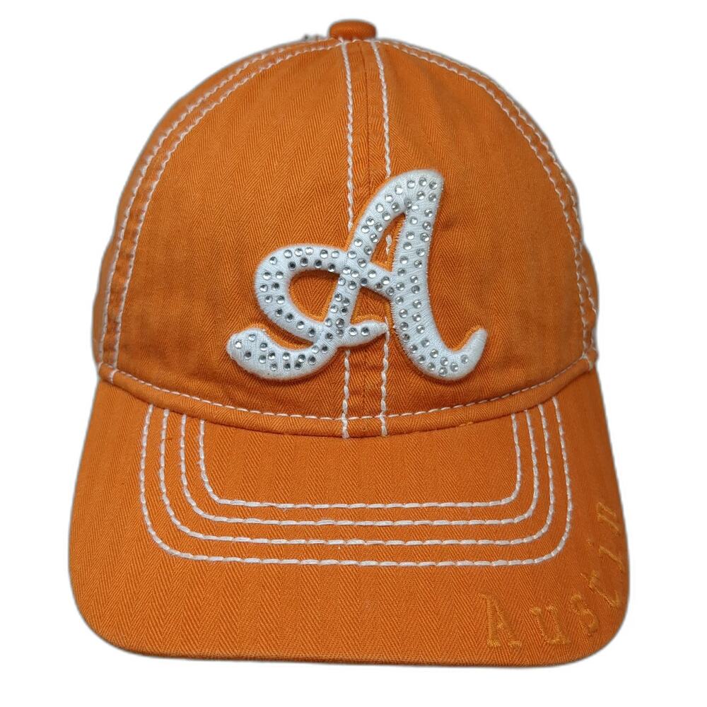 Robin Ruth Baseball Cap Orange One Size Rhinestone A Austin Texas Souvenir Hat